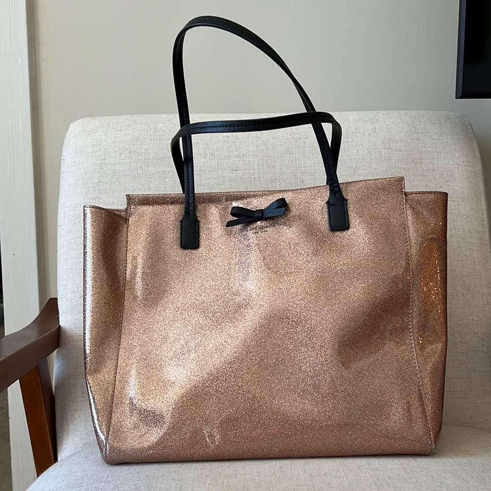 Shimmery Rose Gold Kate Spade Tote Bag